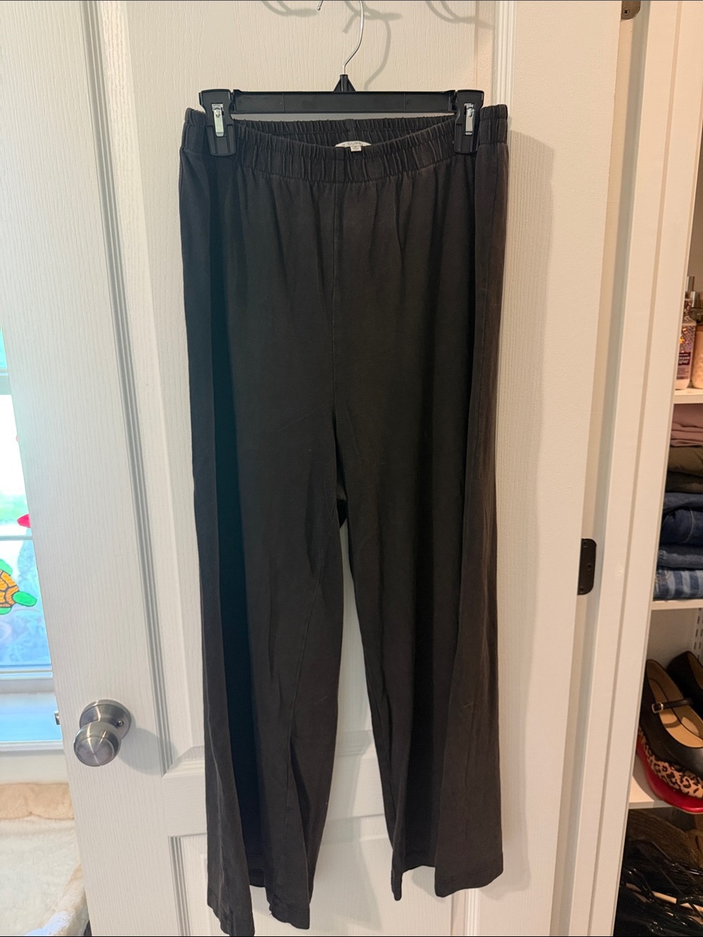 Z Supply Charcoal Wide-Leg Elastic Waist Trousers